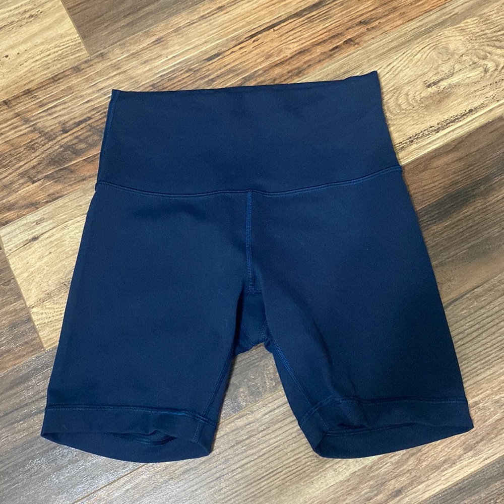 Navy Lululemon biker shorts 6”
